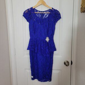 Rory Blue Lace Cocktail Dress